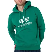 Bluzy męskie - Bluza Alpha Industries Basic Hoody 178312668 - zielona - miniaturka - grafika 1