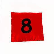 Worki na buty - Akson, Worek gimnastyczny szkolny z cyferką 8, czerwony - miniaturka - grafika 1