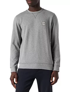 BOSS Męska bluza z naszywką logo Westart z bawełny frotte, szary, S - Bluzy męskie - miniaturka - grafika 1