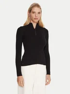 Swetry damskie - Lacoste Sweter AF4144 Czarny Regular Fit - miniaturka - grafika 1