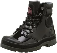Buty dla dziewczynek - Palladium Wendy Verni K, wysokie trampki dziewczęce, Czarny i czerwony, czarny i pomarańczowy, 29 EU - miniaturka - grafika 1
