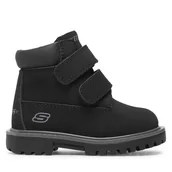 Buty dla chłopców - Trapery Skechers Mecca Sawmill 93159N/BLK Czarny - miniaturka - grafika 1