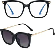 Okulary przeciwsłoneczne - Stylion Damskie okulary do komputera z nakładką przeciwsłoneczną Clip-on 25109 - miniaturka - grafika 1