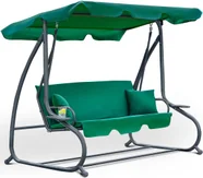 FUNFIT Huśtawka ogrodowa ROZKŁADANA LEŻANKA BUJANA 2W1 &quot;Relax Plus&quot Zielona