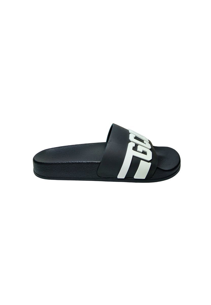buty mężczyzna GCDS Sliders logo chain black-white