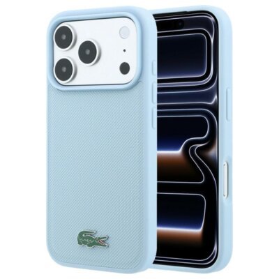 Etui LACOSTE Petitt Pique Lacquer Logo Magsafe do Apple iPhone 17 Pro/18 Pro Niebieski