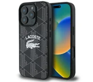 Etui i futerały do telefonów - Lacoste Monogram Vintage Logo MagSafe do iPhone 16 Pro Czarny - miniaturka - grafika 1