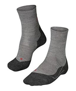 Falke Męskie skarpety do biegania RU4 Wool mieszanka wełny merynosów, 1 opakowanie, szare (Light Grey Melange 3830), rozmiar: 44-45 16396 - Skarpetki damskie - miniaturka - grafika 1