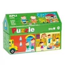 Puzzle - Apli Kids Puzzle w kartonowym domku Kids - W szkole 3+ - grafika 1