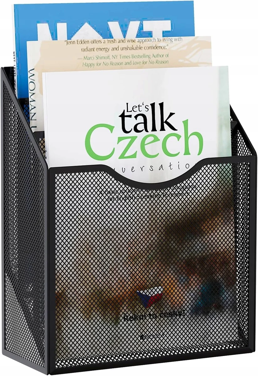 ORGANIZER SIATKOWY BIURKOWY 24X11X30CM UCHWYT SCIENNY NA DOKUMENTY