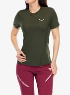 Koszulki i topy damskie - Koszulka termoaktywna damska Salewa Puez Dry T-Shirt - dark olive - miniaturka - grafika 1