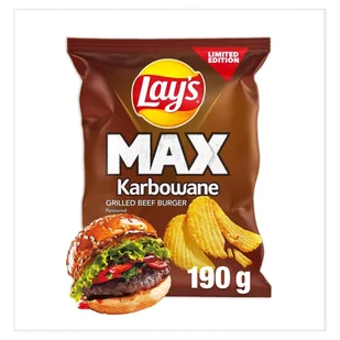 Lay's Max Chipsy ziemniaczane karbowane o smaku grillowanego wołowego burgera 190 g - Chipsy - miniaturka - grafika 1