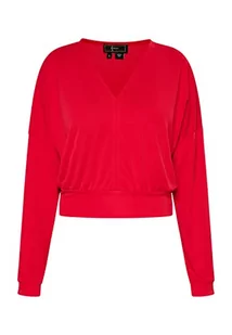 faina Damska koszula z długim rękawem Cropped 19526756, czerwona, S, czerwony, S - Koszule damskie - miniaturka - grafika 1