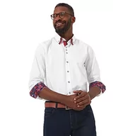 Koszule męskie - Joe Browns Męska koszula z potrójnym kołnierzem Smart Button Down, biała, XL, biały, XL - miniaturka - grafika 1