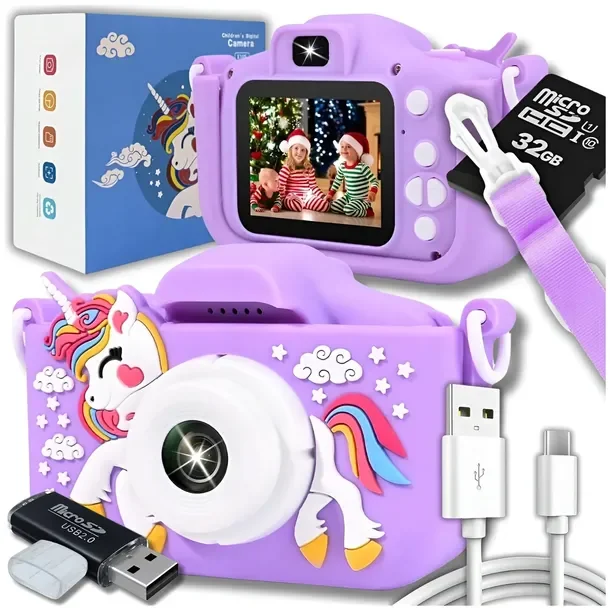 Aparat Cyfrowy Fotograficzny Dla Dzieci 40mpx Kamera Zabawka Gry+karta 32gb