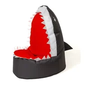 Fotele i pufy dla dzieci - Pufa worek GO GIFT Rekin Czarny XXL 100 x 80 cm - miniaturka - grafika 1