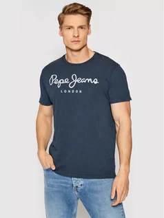 Koszulki męskie - Pepe Jeans T-Shirt Essential Denim PM503992 Granatowy Regular Fit - grafika 1