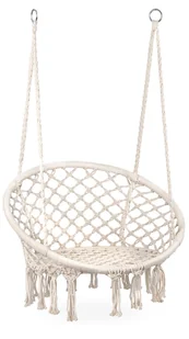 GoodHome Wiszące krzesło brazylijskie białe Goodhome GW-076 WHITE - Hamaki - miniaturka - grafika 1