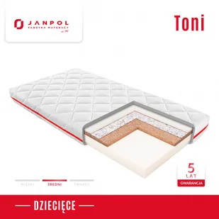 Materac dziecięcy TONI - JANPOL, Rozmiar - 60x120 cm, Pokrowiec - Puroactive - NEGOCJUJ CENY - Materace - miniaturka - grafika 1