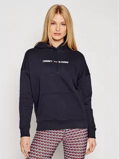 Bluzy damskie - Tommy Hilfiger Bluza Graphic Hoodie Ls S10S100980 Granatowy Relaxed Fit - grafika 1