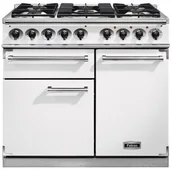 Kuchenki gazowo-elektryczne - Kuchnia gazowo-elektryczna FALCON Deluxe 100 Biały szczotkowany nikiel - miniaturka - grafika 1