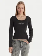 Bluzki damskie - Guess Jeans Bluzka W6RP24 KA0H1 Szary Slim Fit - miniaturka - grafika 1