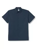 Koszule męskie - Seidensticker Męska koszula Slim Fit z krótkim rękawem, ciemnoniebieska, 37, granatowy - miniaturka - grafika 1