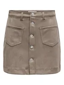 Spódnice - ONLY Spódnica z imitacji skóry Amazing 15351289 Beżowy Slim Fit - miniaturka - grafika 1