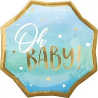 Baby shower i roczek - Amscan Balon foliowy OH BABY, niebieski, duży BFOL/7315-A - miniaturka - grafika 1