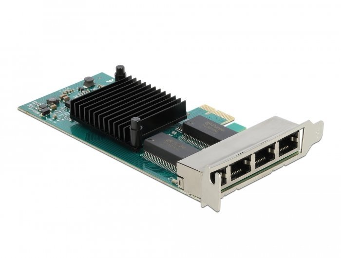 Karta sieciowa Delock PCI Express x1 Karta sieciowa Gigabit LAN 4 x RJ45 i350