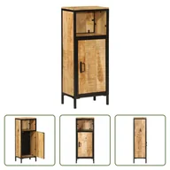 Szafki łazienkowe - The Living Store Szafka łazienkowa 40x27x90 cm z litego drewna mango i żelaza - miniaturka - grafika 1