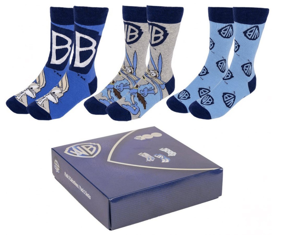 Skarpetki męskie 3 pary kolekcja Warner Bros Królik Bugs w pudełku na prezent