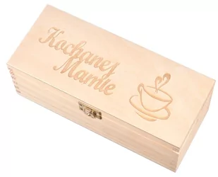 Drewniane pudełko z 3 przegrodami Kochanej Mamie - Pudełka i szkatułki - miniaturka - grafika 1
