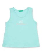 Koszulki i topy damskie - United Colors of Benetton Tank top dziewczęcy 3i1xgh00k podkoszulek, turkusowy 18t, 1 rok, turkusowy 18t, 12 Miesiące - miniaturka - grafika 1