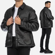 Kurtki męskie - Kurtka Męska Overshirt Ocieplana Przejściowa Czarna ZARA 0993/407/800 L Czarny - miniaturka - grafika 1