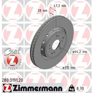 Tarcze hamulcowe - Tarcza hamulcowa ZIMMERMANN 280.3191.20 - miniaturka - grafika 1