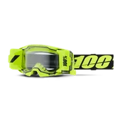 Gogle i okulary motocyklowe - Gogle Cross 100% ARmatic Forecast Przezroczysta Szybka Neonowy Żółty - miniaturka - grafika 1