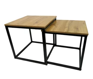 Stoliki kawowe  2w1 kwadratowy stolik kawowy dąb loft industrial sk101 - Ławy i stoliki kawowe - miniaturka - grafika 1