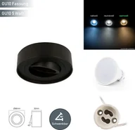 Lampy sufitowe - Lampa sufitowa liniowa LED ROLLO MIDI reflektor wpuszczany podtynkowy obrotowy 45° okrągły czarny aluminium z oprawką GU10 żarówka 5W ciepła biel - miniaturka - grafika 1