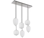 Lampy sufitowe - Globo 15345-6NO - Żyrandol na lince BLACKY 6xE14/40W/230V chrom - miniaturka - grafika 1