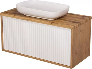 Szafka łazienkowa wisząca z umywalką dąb naturalny/biały mat 100 cm Venus Gante - Szafki łazienkowe - miniaturka - grafika 1