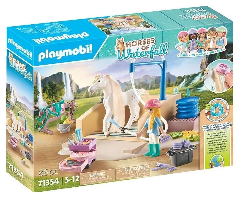 Playmobil World of Horses 71354 Isabella i Lioness z myjnią dla koni