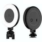 Selfie stick - Lampa Pierścieniowa LED Ring Fill Light 8,5cm mocowanie 1/4" Cold Shoe / do selfie stick Vlog Live Stream - miniaturka - grafika 1