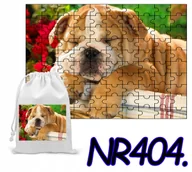 Puzzle - PUZZLE 96 EL. UKŁADANKA DLA DZIECI PIESKI BULDOGI + WORECZEK Z NADRUKIEM - miniaturka - grafika 1