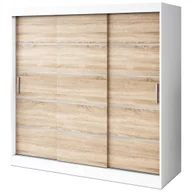 Szafy - Szafa przesuwna 200x200 Nina , Biały mat / Dąb Sonoma - miniaturka - grafika 1
