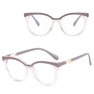 Damskie kocie oczy okulary zerówki do komputera BLUE LIGHT 25144C Jasny fiolet - Okulary korekcyjne, oprawki, szkła - miniaturka - grafika 1