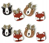 Zabawki kreatywne - Drewniane Elementy Liski Misie 8Szt. Mix Dpcraft - miniaturka - grafika 1