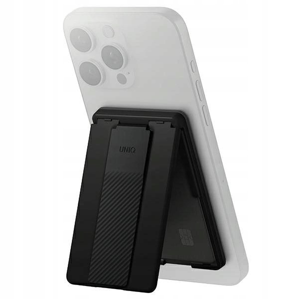 Uniq Heldro ID magnetyczny portfel zpodpórką i opaską czarny/midnight black
