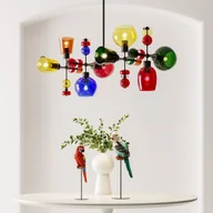 Lampy sufitowe - Lampa wisząca Kare Mazzo Otto, szkło multicolor, 8-punktowa - miniaturka - grafika 1