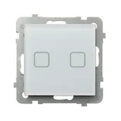 Wyłączniki światła i elektryczne - Przycisk dotykowy zwierny podwójny SONATA Touch - białe szkło mrożone - miniaturka - grafika 1